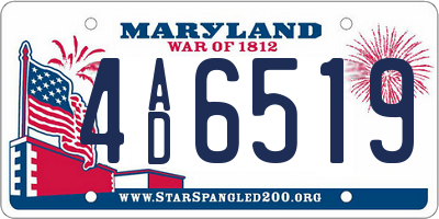 MD license plate 4AD6519