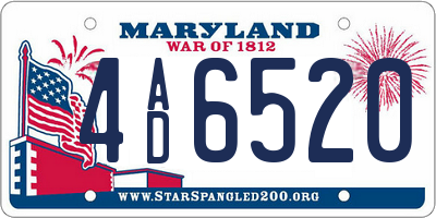 MD license plate 4AD6520