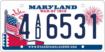 MD license plate 4AD6531