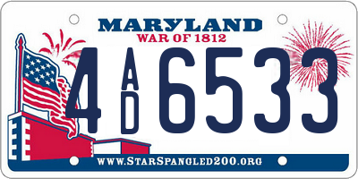MD license plate 4AD6533