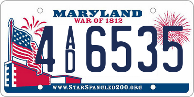 MD license plate 4AD6535