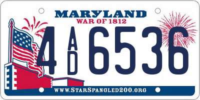 MD license plate 4AD6536