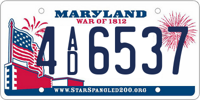 MD license plate 4AD6537
