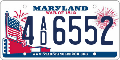 MD license plate 4AD6552