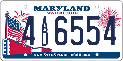 MD license plate 4AD6554