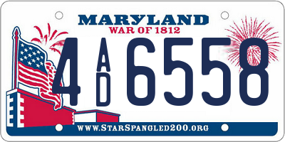 MD license plate 4AD6558
