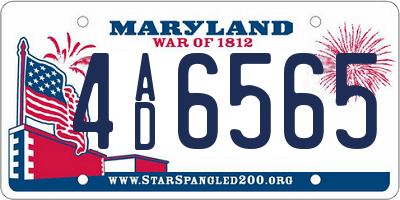 MD license plate 4AD6565
