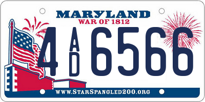 MD license plate 4AD6566