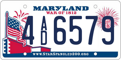 MD license plate 4AD6579