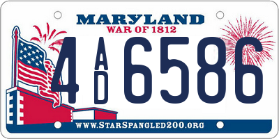 MD license plate 4AD6586