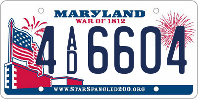 MD license plate 4AD6604