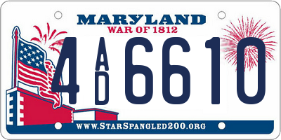 MD license plate 4AD6610