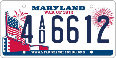 MD license plate 4AD6612
