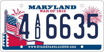 MD license plate 4AD6635