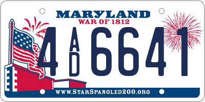 MD license plate 4AD6641