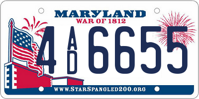 MD license plate 4AD6655