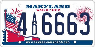 MD license plate 4AD6663