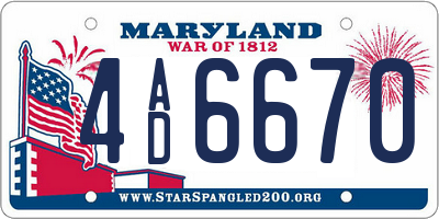 MD license plate 4AD6670