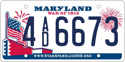 MD license plate 4AD6673