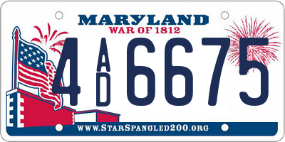 MD license plate 4AD6675