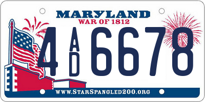 MD license plate 4AD6678