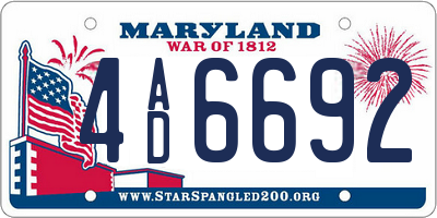 MD license plate 4AD6692