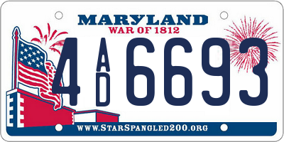 MD license plate 4AD6693