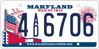 MD license plate 4AD6706