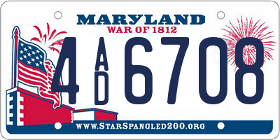 MD license plate 4AD6708