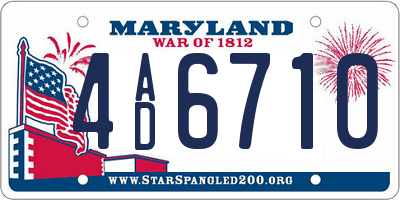 MD license plate 4AD6710
