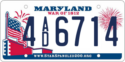MD license plate 4AD6714