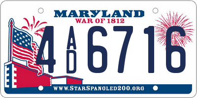 MD license plate 4AD6716