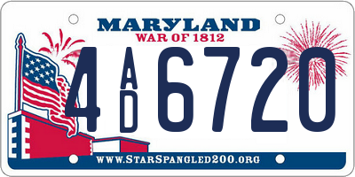 MD license plate 4AD6720