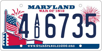 MD license plate 4AD6735