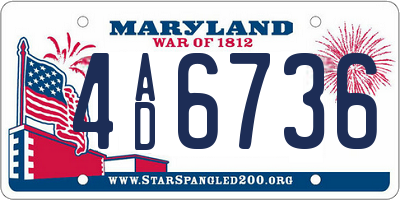 MD license plate 4AD6736
