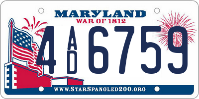 MD license plate 4AD6759