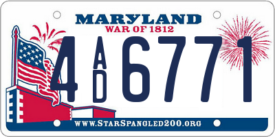 MD license plate 4AD6771
