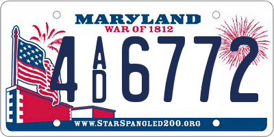 MD license plate 4AD6772