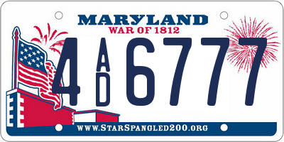 MD license plate 4AD6777