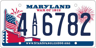 MD license plate 4AD6782