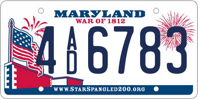 MD license plate 4AD6783