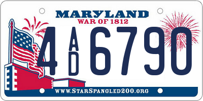 MD license plate 4AD6790