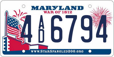 MD license plate 4AD6794