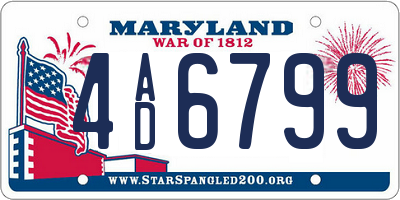 MD license plate 4AD6799