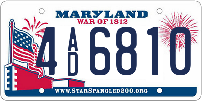 MD license plate 4AD6810