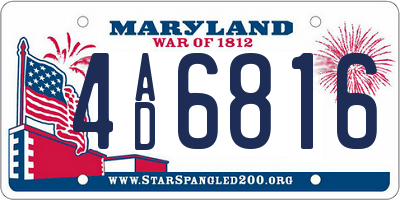 MD license plate 4AD6816