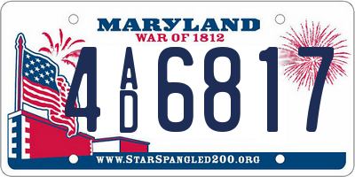 MD license plate 4AD6817