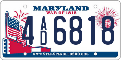 MD license plate 4AD6818