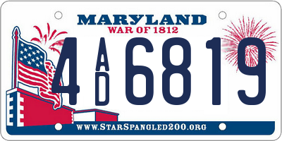 MD license plate 4AD6819