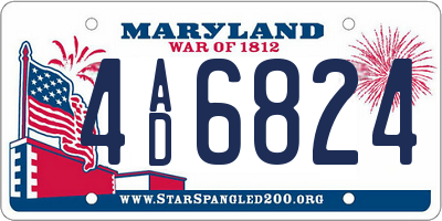 MD license plate 4AD6824